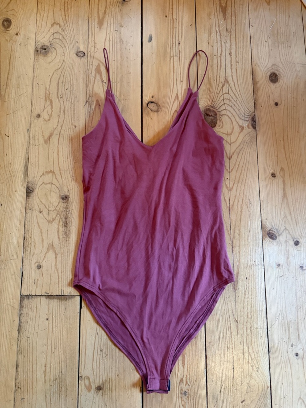 V-Neck Spaghetti Strap Bodysuit XS